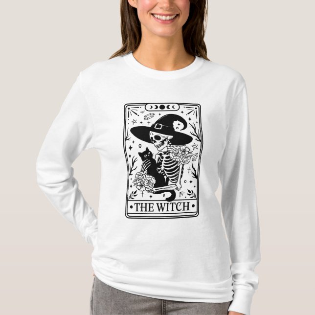Witch Halloween Tarot Card  T-Shirt (Front)
