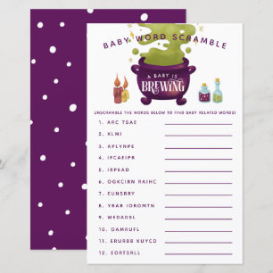 Witch Halloween Theme Baby Word Scramble Game