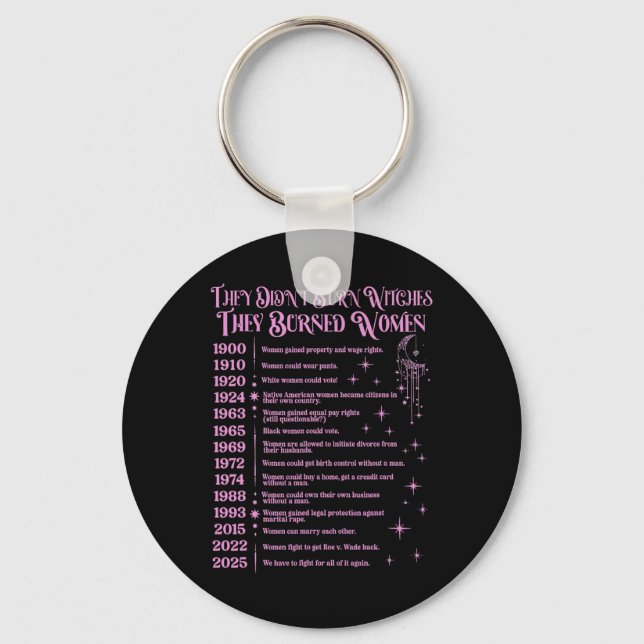 Witch Halloween They Didn't Burn Witches They Burn Key Ring (Front)