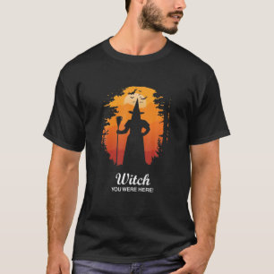 Witch Halloween Vintage Retro Funny Gift Women Gir T-Shirt