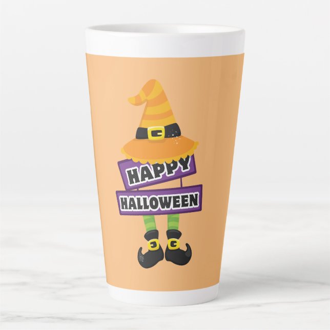Witch Hat and Feet Halloween   Latte Mug (Front)