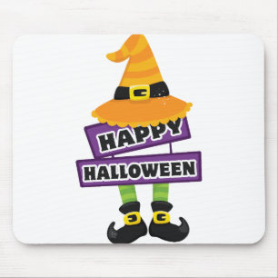 Witch Hat and Feet Halloween Mouse Mat