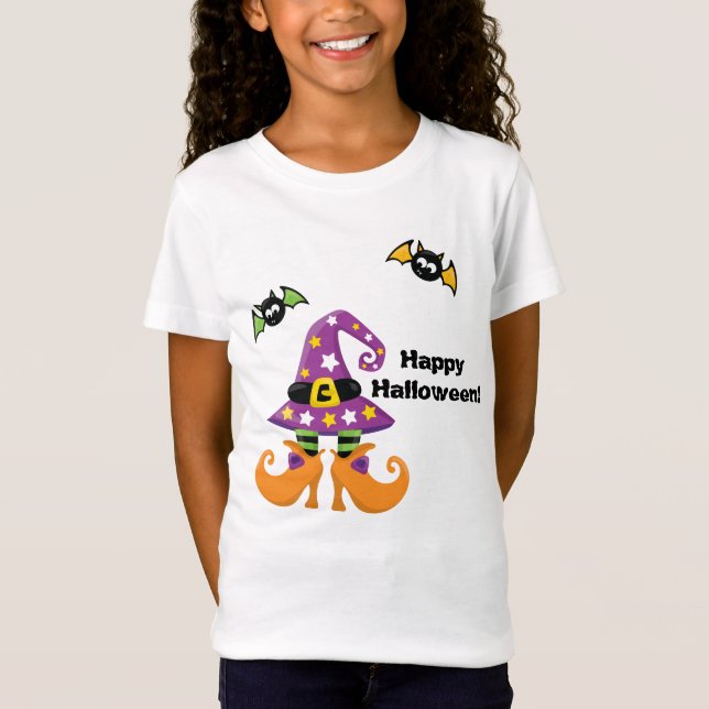 Witch Hat and Feet Halloween T-Shirt (Front)