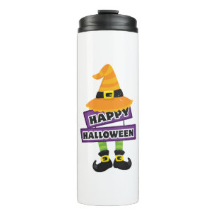Witch Hat and Feet Halloween Thermal Tumbler
