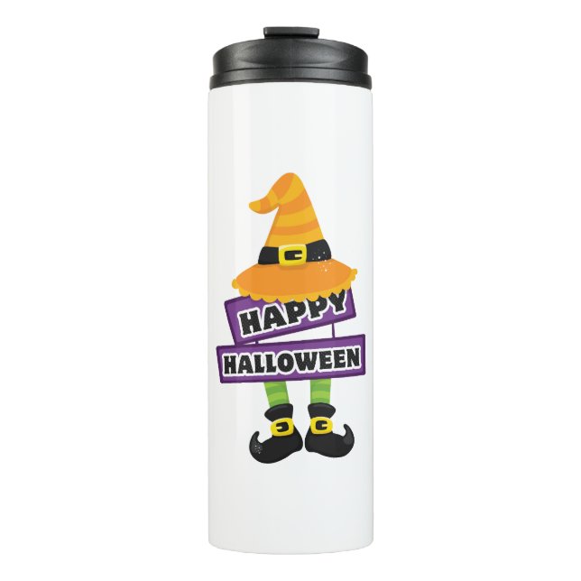 Witch Hat and Feet Halloween Thermal Tumbler (Front)