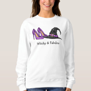 Witch Hat And Heels Cute Witchy Halloween Sweatshirt