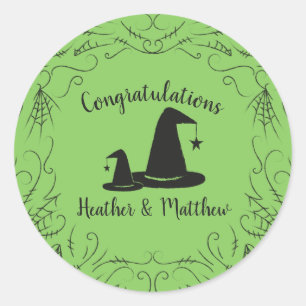 Witch Hat Baby Shower Halloween Classic Round Sticker