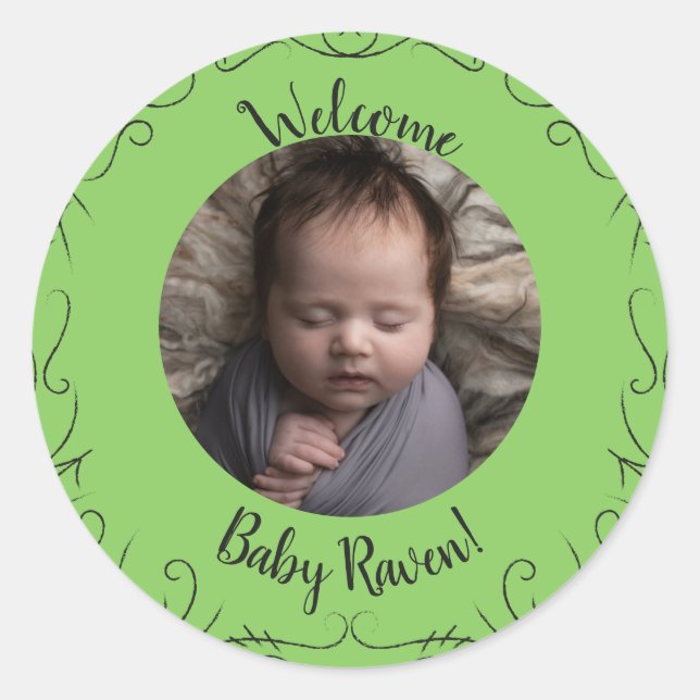 Witch Hat Baby Shower Halloween Classic Round Sticker (Front)