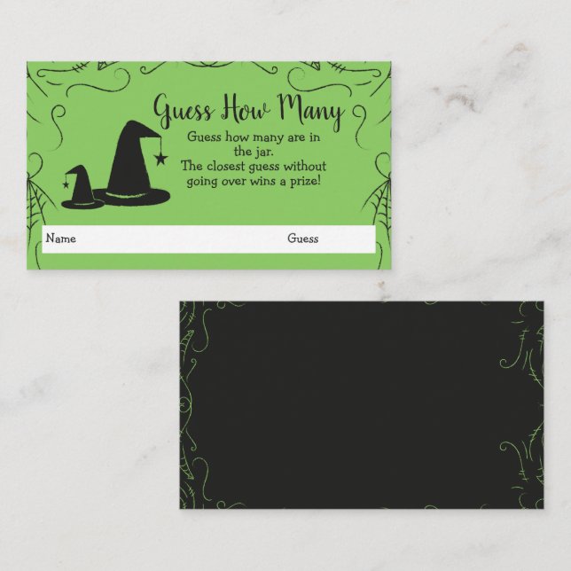 Witch Hat Baby Shower Halloween Enclosure Card (Front/Back)
