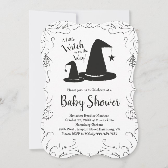Witch Hat Baby Shower Halloween Invitation (Front)