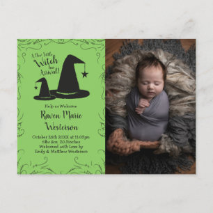 Witch Hat Baby Shower Halloween Postcard