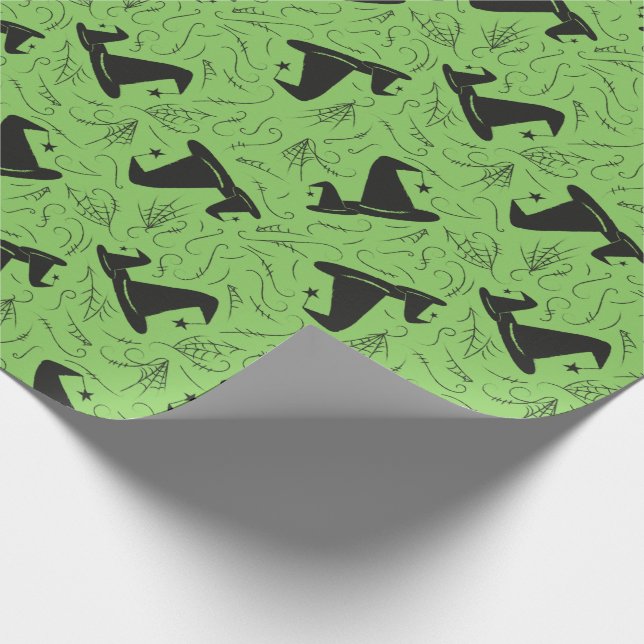 Witch Hat Baby Shower Halloween Wrapping Paper (Corner)