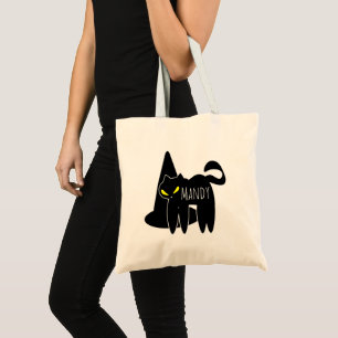 Witch Hat Black Cat Candy Tote Bag