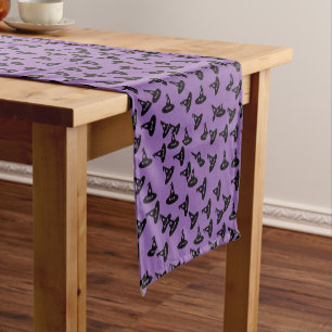 Witch Hat Black Confetti Short Table Runner