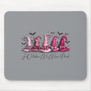 Witch Hat Breast Cancer Halloween Mouse Mat