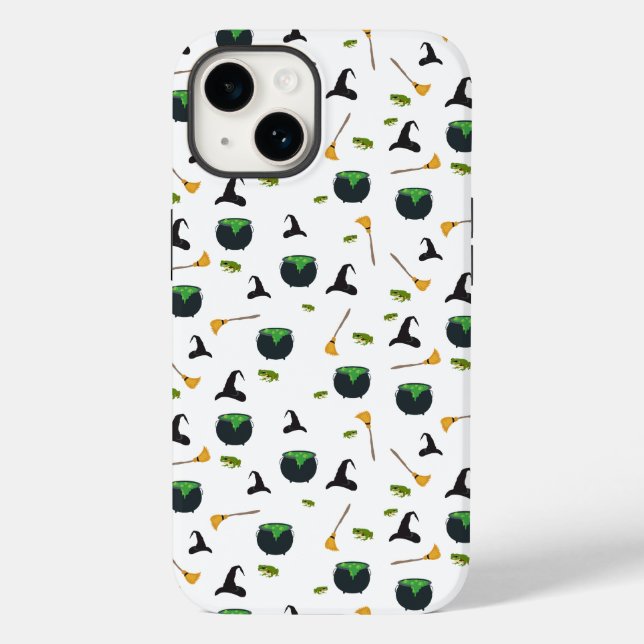 Witch Hat Broom Cauldron Halloween Pattern Case-Mate iPhone Case (Back)