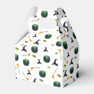 Witch Hat Broom Cauldron Halloween Pattern Favour Box