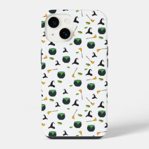 Witch Hat Broom Cauldron Halloween Pattern iPhone 14 Case
