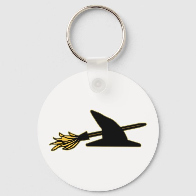 Witch Hat & Broom Key Ring (Front)
