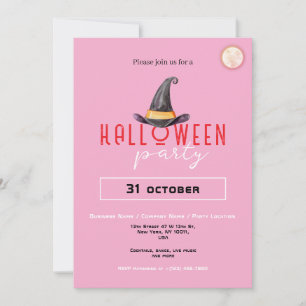 Witch Hat Business Halloween Party Office Event Invitation