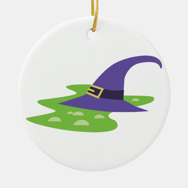 Witch Hat Ceramic Tree Decoration (Front)