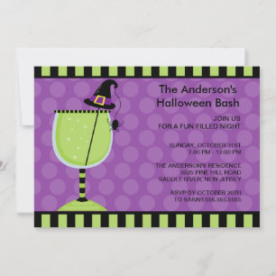 Witch Hat Cocktail Halloween Party Invitation