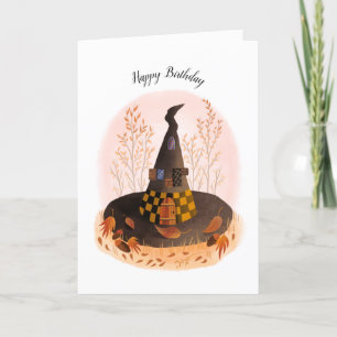 Witch Hat Cottage Birthday Card