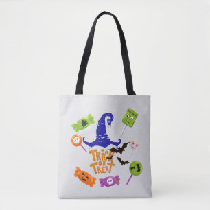 Witch Hat Design Halloween Trick Or Treat Candy  Tote Bag