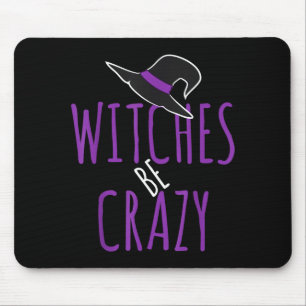 Witch hat design - witches be crazy - halloween  mouse mat