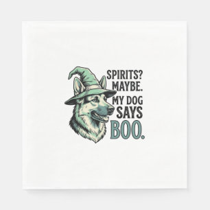 Witch Hat Dog Vintage Engraving Halloween Humour D Napkin