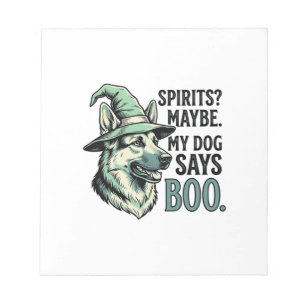 Witch Hat Dog Vintage Engraving Halloween Humour D Notepad