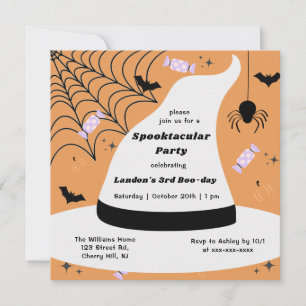 Witch Hat Halloween Any Year Birthday Invitation