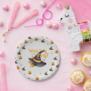 Witch Hat Halloween Paper Plate