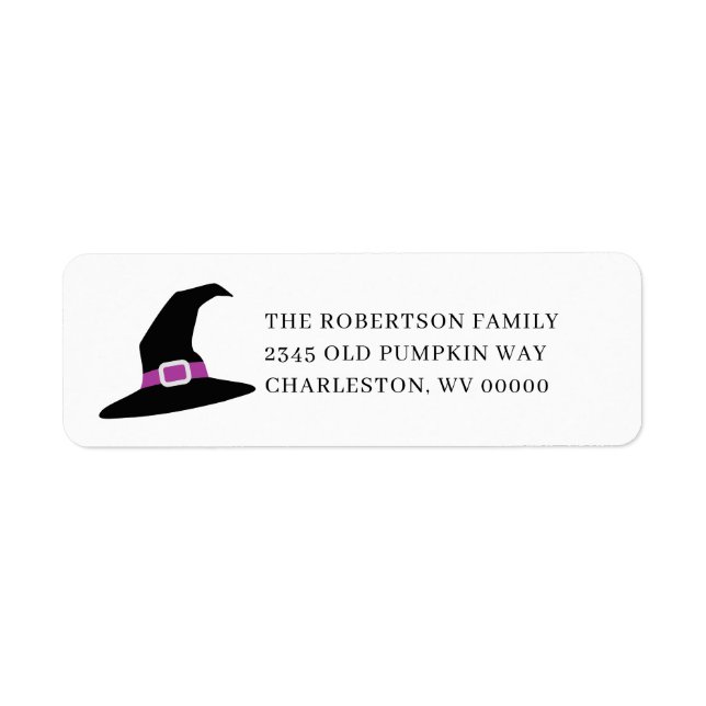 Witch Hat Halloween Return Address  (Front)