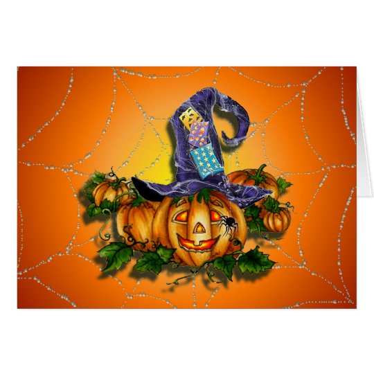 WITCH HAT, JACK & SPIDER by SHARON SHARPE Card