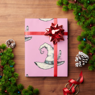 Witch Hat Pink Wrapping Paper
