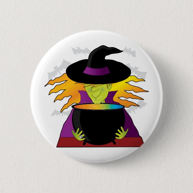 Witch Hat Pod 6 Cm Round Badge (Front)