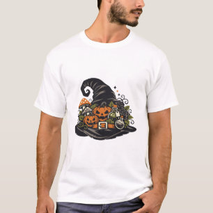 Witch Hat Pumpkin Halloween T-Shirt