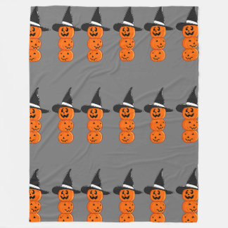 Witch Hat Pumpkin Pattern Fleece Blanket