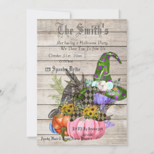 Witch Hat, Pumpkins Invitation
