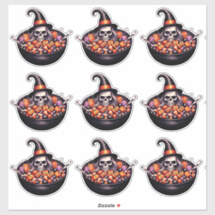 Witch hat skull with candy bowl