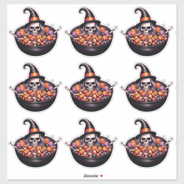Witch hat skull with candy bowl (Sheet)