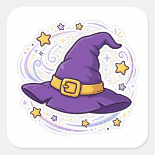 Witch Hat Stars Cute Halloween Sticker