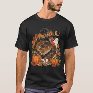 Witch Hat Turkey Halloween Thanksgiving T-Shirt