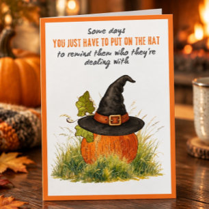 Witch Hat with Attitude Happy Halloween Card