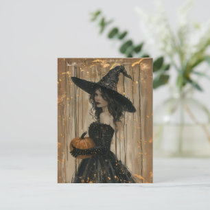 Witch Holding a Pumpkin Postcard
