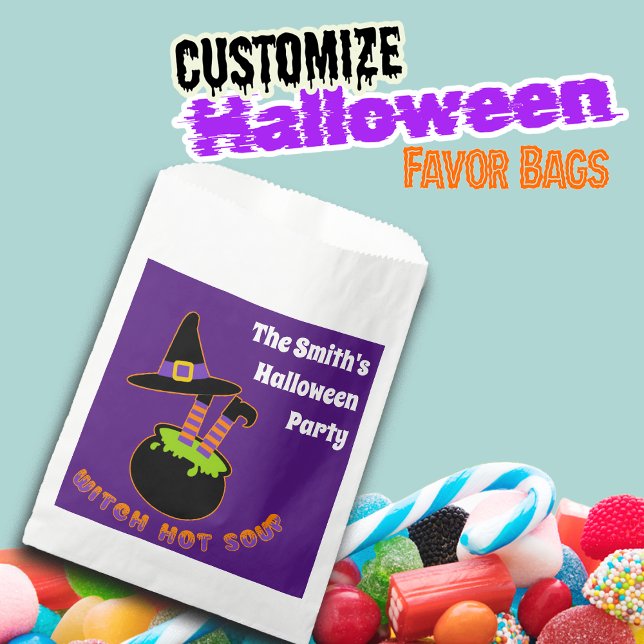Witch Hot Soup Funny Halloween Custom Name Favour Bags (Creator Uploaded)