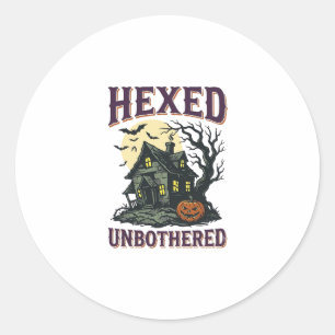 Witch Humour Shirt Vintage Haunted Cottage Hallowe Classic Round Sticker
