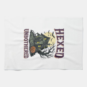 Witch Humour Shirt Vintage Haunted Cottage Hallowe Tea Towel