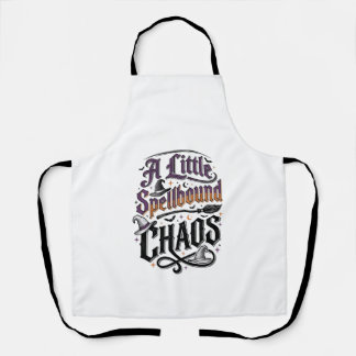 Witch Humour Shirt With Spellbound Chaos Typograph Apron